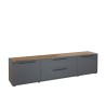 Moderner fahrbarer TV Lowboard im Industriestil mit 2 Türen und 2 Schubladen, 200 cm breit - Aron Angebot