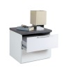 Comodino camera da letto moderno 2 cassetti bianco top grigio Robyn Saldi