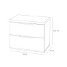 Comodino camera da letto moderno 2 cassetti bianco top grigio Robyn Catalogo