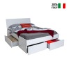 Letto matrimoniale 160x200cm contenitore e cassetti bianco laccato Teide Vendita