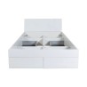 Letto matrimoniale 160x200cm contenitore e cassetti bianco laccato Teide Sconti