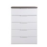 Commode à 5 tiroirs blanc pour chambre ou bureau avec 5 tiroirs Josefin Remises