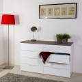 Commode à 8 tiroirs pour chambre à coucher moderne blanc Dubonne Promotion