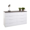 Commode à 8 tiroirs pour chambre à coucher moderne blanc Dubonne Offre