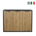Buffet meuble polyvalent salon 3 portes style industriel Shelton Vente