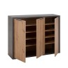 Buffet meuble polyvalent salon 3 portes style industriel Shelton Offre