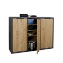 Buffet meuble polyvalent salon 3 portes style industriel Shelton Choix