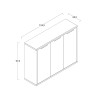 Mobile credenza multiuso soggiorno 3 ante stile industriale Shelton Scelta