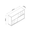 Buffet meuble avec 2 portes coulissantes salon en chêne blanc laqué Elea Catalogue