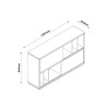 Buffet meuble avec 2 portes coulissantes salon en chêne blanc laqué Elea Catalogue
