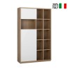 Libreria soggiorno moderna legno rovere 2 ante bianco lucido Sharon Vendita
