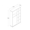 Libreria soggiorno moderna legno rovere 2 ante bianco lucido Sharon Catalogo