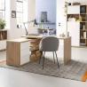 Bureau d'angle en bois 3 tiroirs blanc laqué Lex Promotion