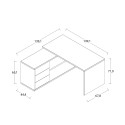 Eckschreibtisch aus Holz mit 3 lackierten weißen Schubladen Lex Katalog