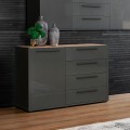 Sideboard Wohnzimmer Industrielles Design 1 Tür 4 Schubladen Choice Aktion