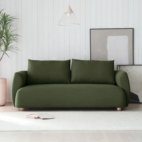 Divano 3 posti tessuto stile moderno nordico design 196cm verde Geert Promozione