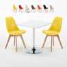 Weiß Quadratisch Tisch und 2 Stühle Farbiges Polypropylen-Innenmastenset Nordica Cocktail Aktion