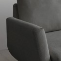 Canapé 3 places moderne style nordique essentiel tissu gris Folkerd Dimensions