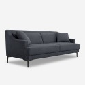 Canapé 3 places confortable design avec pieds en métal 200cm tissu noir Egbert Offre