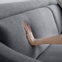 Canapé 3 places confortable design avec pieds en métal 200cm tissu noir Egbert Caractéristiques