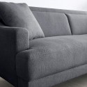 Canapé 3 places confortable design avec pieds en métal 200cm tissu noir Egbert Achat