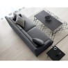 Canapé 3 places confortable design avec pieds en métal 200cm tissu noir Egbert 