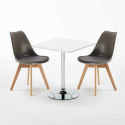 Table Carrée Blanche 70x70cm et 2 Chaises Colorées Set Intérieur Bar Café Nordica Cocktail 