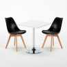 Table Carrée Blanche 70x70cm et 2 Chaises Colorées Set Intérieur Bar Café Nordica Cocktail 