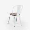 Metallstühle im industriellen Vintage-Stil mit weißer Oberfläche und Holzplatte: Steel Old Wood. Angebot
