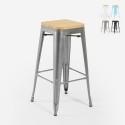 stuhl hoch bar küche metall industriell oben h78cm holz steel up wood Verkauf
