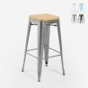 stuhl hoch bar küche metall industriell oben h78cm holz steel up wood Verkauf