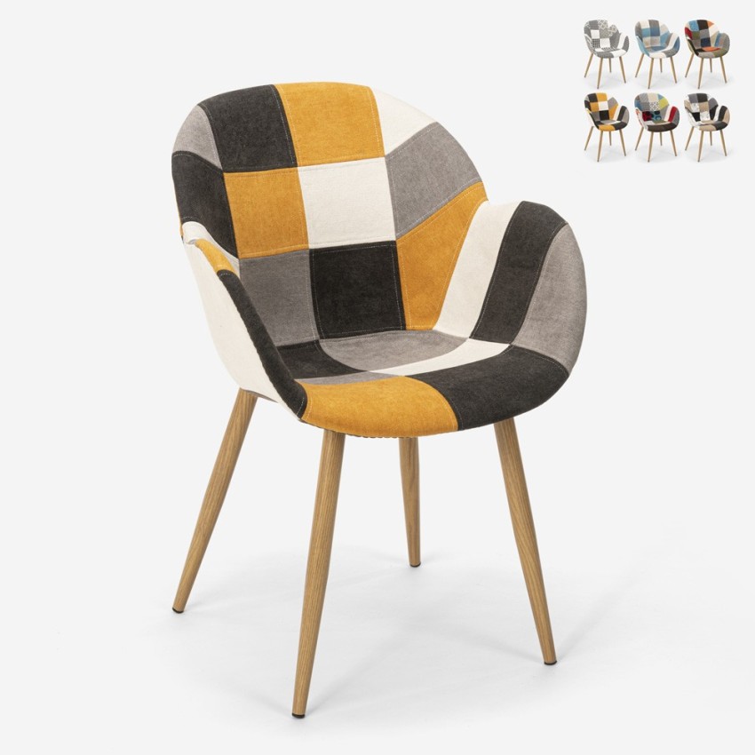 Sedia poltrona design patchwork nordico salotto cucina studio Finch Offerta Sedia poltrona design patchwork nordico salotto cucina studio Finch Offerta