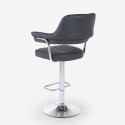 Sgabello bar cucina similpelle braccioli regolabile base cromata Tampa Acquisto