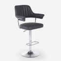 Sgabello bar cucina similpelle braccioli regolabile base cromata Tampa Caratteristiche
