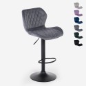 Sgabello da bar cucina moderno regolabile in tessuto velluto Jersey Offerta