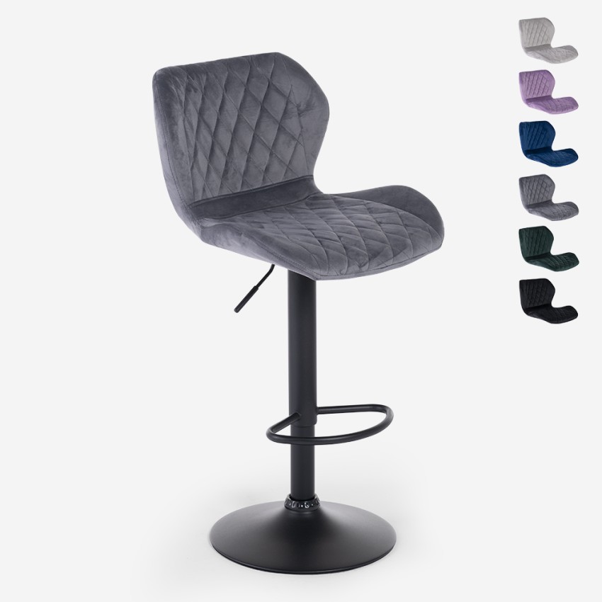Tabouret de bar de cuisine moderne réglable en tissu velours Jersey Offre Tabouret de bar de cuisine moderne réglable en tissu velours Jersey Offre