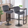 Tabouret de bar de cuisine moderne réglable en tissu velours Jersey Dimensions