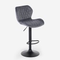Tabouret de bar de cuisine moderne réglable en tissu velours Jersey 