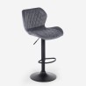 Tabouret de bar de cuisine moderne réglable en tissu velours Jersey 