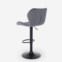 Tabouret de bar de cuisine moderne réglable en tissu velours Jersey 