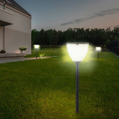 Lampada da giardino solare con picchetto luce LED 3 colori Gaslight Promozione