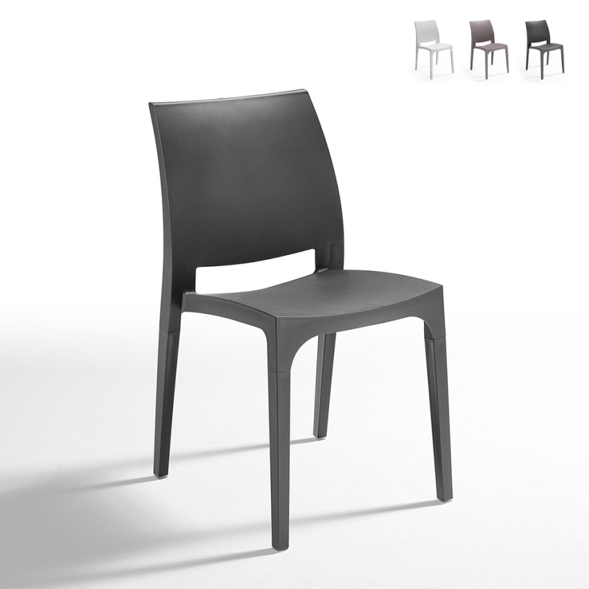 Chaise de bar jardin restaurant en polypropylène empilable Love Bica Promotion