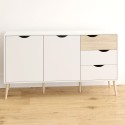 Credenza stile scandinavo 2 ante 3 cassetti bianco legno Kinitoo Catalogo