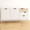 Credenza stile scandinavo 2 ante 3 cassetti bianco legno Kinitoo Catalogo