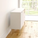 Credenza stile scandinavo 2 ante 3 cassetti bianco legno Kinitoo Stock