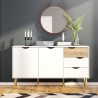 Credenza stile scandinavo 2 ante 3 cassetti bianco legno Kinitoo Vendita