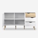 Credenza stile scandinavo 2 ante 3 cassetti bianco legno Kinitoo Saldi