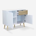Sideboard Kommode im nordischen Stil, 2 Türen, 1 Schublade, weißes Holz  Jubi Sales