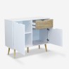 Commode de salon buffet style nordique 2 portes 1 tiroir bois blanc Jubi Remises