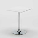 Weiß Quadratisch Tisch und 2 Stühle Farbiges Polypropylen-Innenmastenset Barcellona Cocktail 